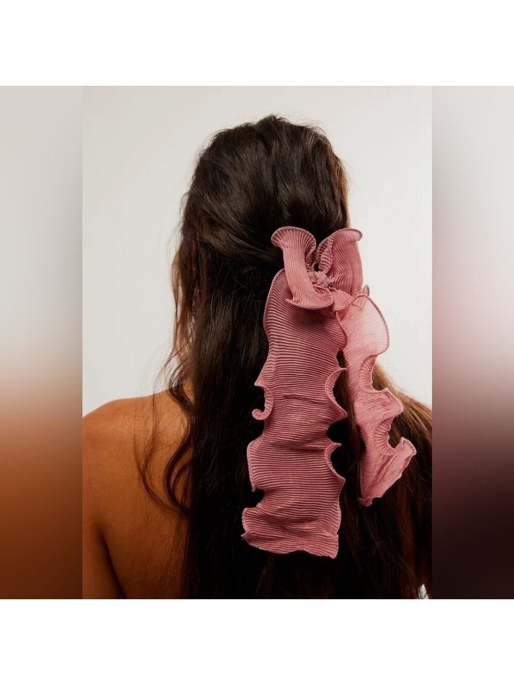 NWT Free People Rizzo Crinkled Bow Rusty Pink - Picture 1 of 13